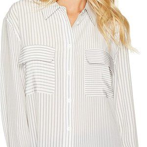 Equipment Signature Silk Shirt - Striped - Size SP